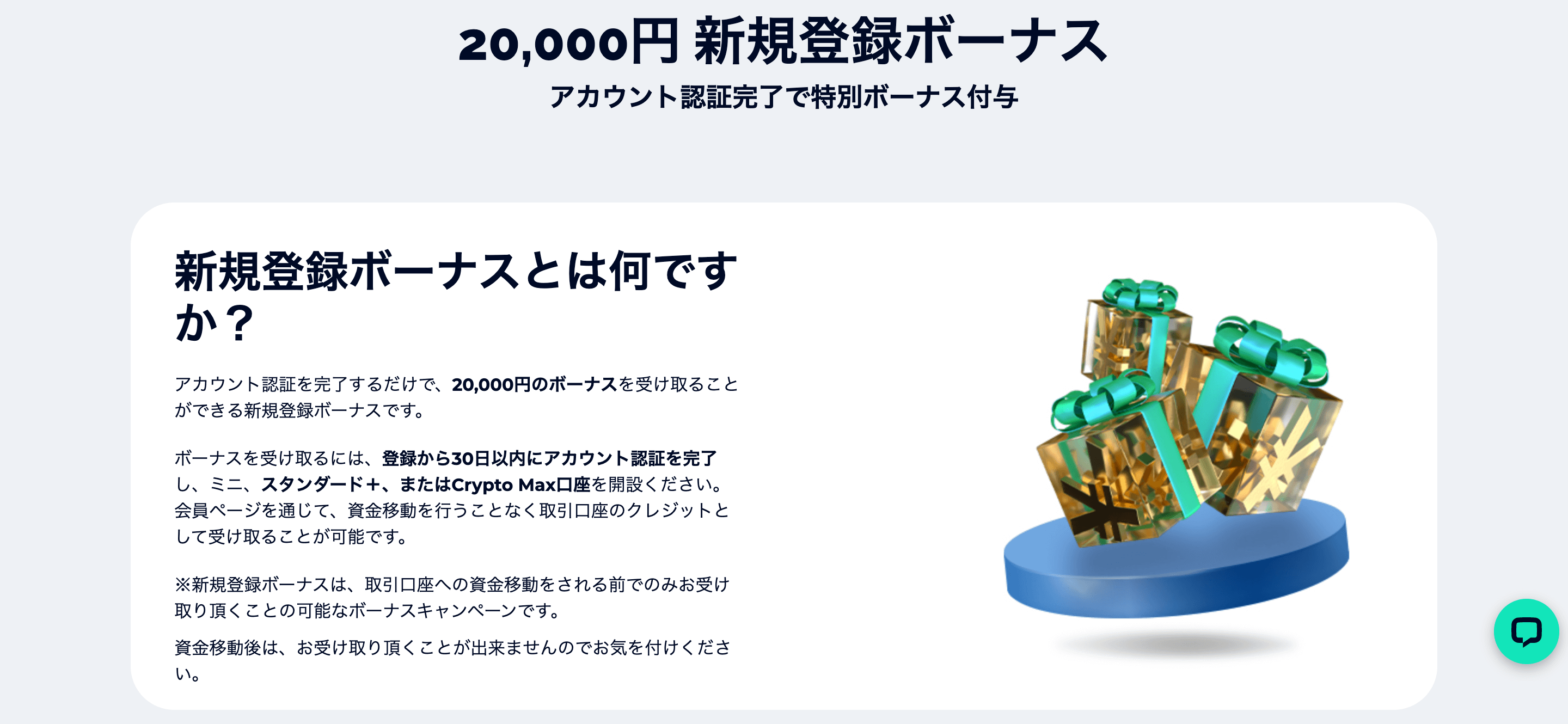FXGT 20,000円口座開設ボーナス